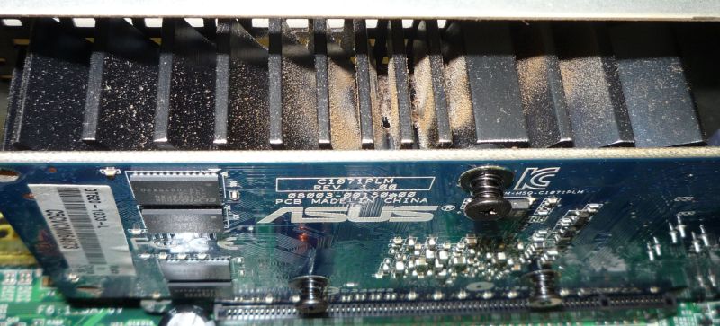 video card heat-sink loaded with dust
