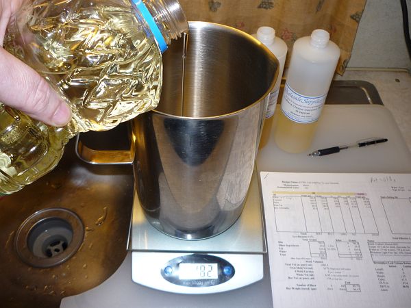 Weighing the oils